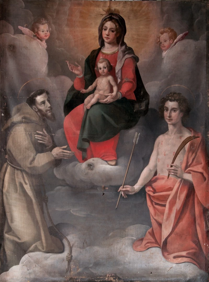 Madonna con Gesù Bambino in gloria, San Francesco d'Assisi e San Sebastiano